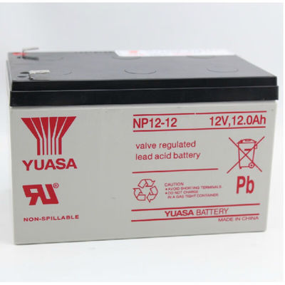 Ανθεκτική μπαταρία οξέος μόλυβδου της Yuasa NP12-1212V12AH για ενέργεια έκτακτης ανάγκης και επικοινωνίες