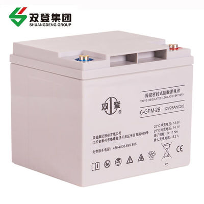 12V26Ah Shuangdeng Σφραγισμένη μπαταρία 6-GFM-26 για επικοινωνία και αποθήκευση ηλιακής ενέργειας