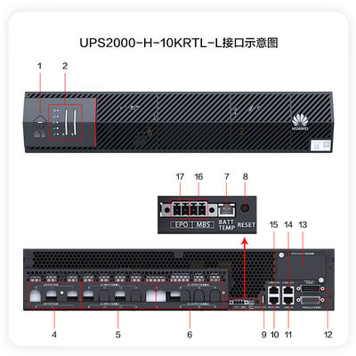 Δίκτυο υπολογιστών Huawei UPS2000-A-10KTTL 10KVA-10KW Εξωτερική μπαταρία 19 ιντσών