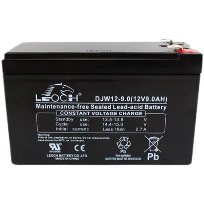 Αδύναμος δοχείο ABS Leoch μπαταρία DJW12-9.0 12V9Ah για σύστημα ηλεκτροδότησης μηχανών UPS
